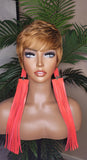 Strawberry Blonde Razor Cut Pixie Cut Brazilian Remy 100% Human Hair Wigs - Beauty Blessings LLC