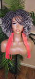 Curly Gray Hair Afro Kinky Twist Dreadlocks Locs Lace Wig  Natural Style Curly Locks Hair Full Cap Sisterlocks Natural Hairstyle Wig - Beauty Blessings LLC