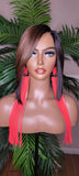 Pixie Cut Bob Hairstyle Razor Cut Swoop Bang Glueless Lace  Wig Full Cap Wig Ombre Black Brown Auburn Mix - Beauty Blessings LLC