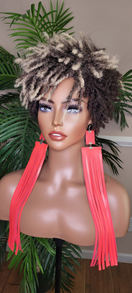 Pixie Cut Afro Kinky Coily Twist Dread Locks Natural Style Wig Brown Blonde Hair Wigs - Beauty Blessings LLC