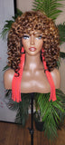 Big Barrel Curl Wig Full Cap Wig  Curly Hair Women Red Carpet Wig Bouncy Curl Hairstyle Ombre Brown Auburn Strawberry Blonde Hair Wig - Beauty Blessings LLC