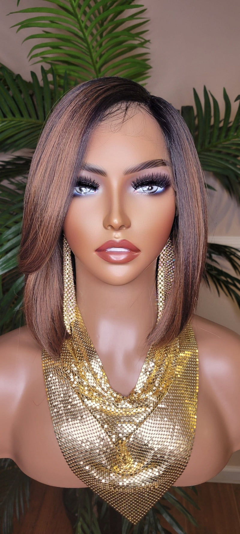 Bob Hairstyle Short Cut Swoop Bang Glueless Lace Wig Preplucked Lace Front Wig Layered Bob Style Hair Wig - Beauty Blessings LLC