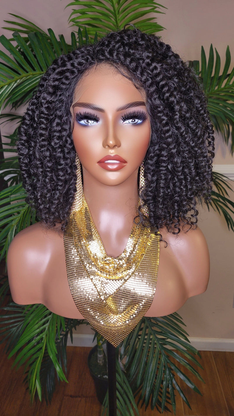Spring Twist Curl Glueless Lace Front Wig Natural Kinky Twist Lace Wig Trendy Natural Twist Wig - Beauty Blessings LLC