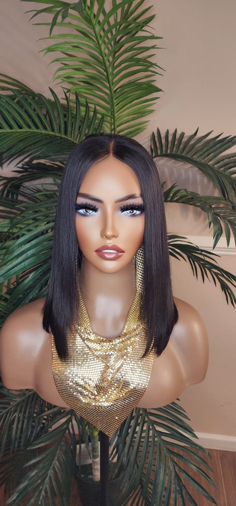 Bob Lace Wig Brazilian Virgin Remy Human Hair 4×4 Lace Wig Bob Hairstyle Human Hair Glueless Lace Front Wig - Beauty Blessings LLC