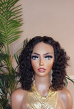 Deep Curly Bob Hair Wig Brazilian Remy 100% Human Hair Lace Front Wig Glueless Lace Wig - Beauty Blessings LLC