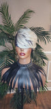 White Gray Blonde Hair Swoop Bang Wig Tapered Short Cut Pixie Cut Natural Hair Wig Glueless Wig - Beauty Blessings LLC