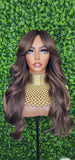 Loose Curl Long Hair Swoop Bang Hair Layered Curls Full Cap Wig Fashion Hairstyle Glueless Wig - Beauty Blessings LLC