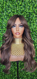 Loose Curl Long Hair Swoop Bang Hair Layered Curls Full Cap Wig Fashion Hairstyle Glueless Wig - Beauty Blessings LLC
