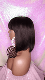 Straight Hair Short Bob Bang Peruvian Remy Glueless 100% Human Hair Wig Bob Hair China Bang Wig - Beauty Blessings LLC