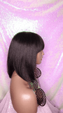 Straight Hair Short Bob Bang Peruvian Remy Glueless 100% Human Hair Wig Bob Hair China Bang Wig - Beauty Blessings LLC