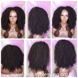 Messy Bohemian Afro Kinky Coil Curly Natural Hair Lace Front Wig Premium Fiber Goddess Curl Hair Wig - Beauty Blessing Wigs & Hair Extensions Boutique