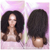 Messy Bohemian Afro Kinky Coil Curly Natural Hair Lace Front Wig Premium Fiber Goddess Curl Hair Wig - Beauty Blessing Wigs & Hair Extensions Boutique