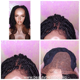 Spring Twist Bob Lace Wig Kinky Twist Braid Hair Lace Front Wig Flexible Parting Bob Lace Wig Layered African Twist Short Hair Premium Fiber Hair - Beauty Blessing Wigs & Hair Extensions Boutique