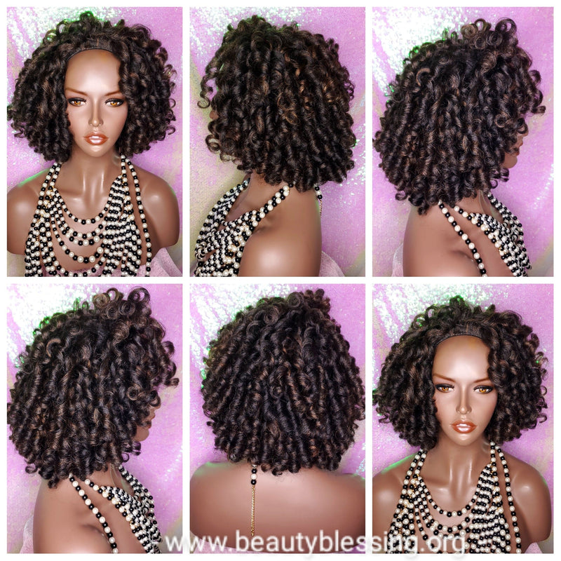 Half Wig Kinky Afro Roller Set Curl Premium Fiber Half Wig - Beauty Blessing Wigs & Hair Extensions Boutique
