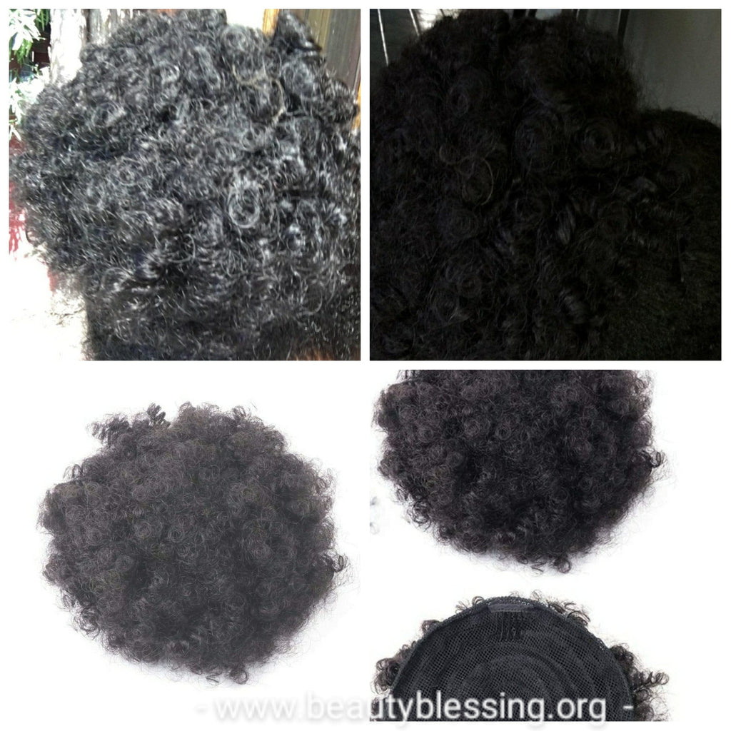 Human Hair Ponytail Afro Kinky Puff Ponytail Afro Curly Hair Extension Human Hair Afro Puff Hair Ponytail - Beauty Blessing Wigs & Hair Extensions Boutique