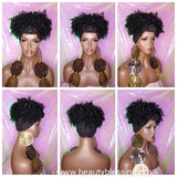 Afro Kinky Puff Curl Turban Wig Black Sequin Head Band Wig - Beauty Blessing Wigs & Hair Extensions Boutique