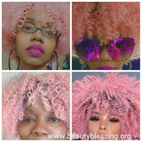 Pink Hair Wig Spiral Kinky Afro Curly Hair Premium Fiber Natural Hair Wig - Beauty Blessing Wigs & Hair Extensions Boutique