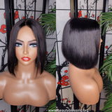 Short Bob Brazilian Remy Human Hair Remy Short Hair Bob Lace Part Bob Hairstyle Style Full Cap Wig