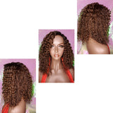 Deep Wave Lace Wig Glueless Pre Cut Lace Wig Ombre Brown Auburn Hair Wig Ripple Deep Wave Hair Wig - Beauty Blessing Wigs & Hair Extensions Boutique