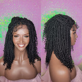 Spring Twist Passion Twist Kinky Twist Lace Wig Braid Hair Lace Front Wig Flexible Parting Bob Lace Wig Layered African Twist Short Hair Glueless Wig - Beauty Blessing Wigs & Hair Extensions Boutique