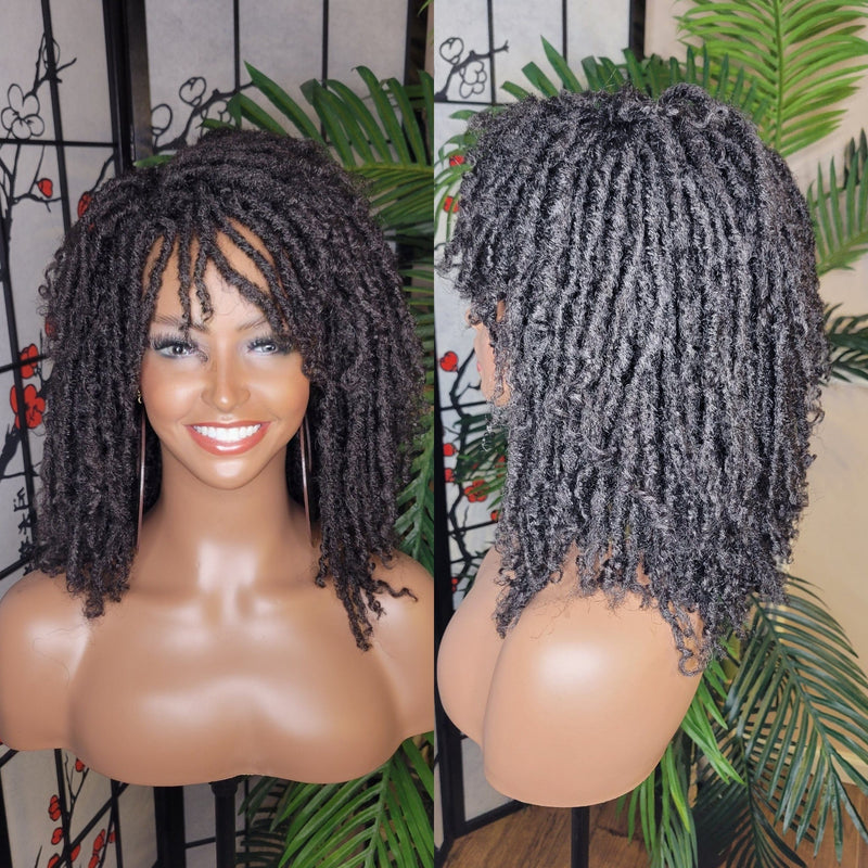 Afro Kinky Twist Dreadlocks Locs Natural Style Locks Hair Full Cap Sisterlocks Natural Hairstyle Wig - Beauty Blessings LLC