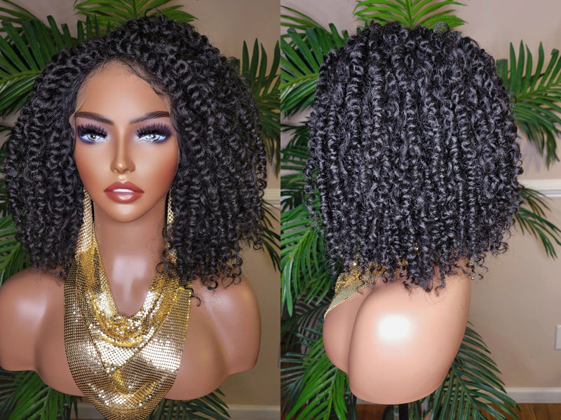 Spring Twist Curl Glueless Lace Front Wig Natural Kinky Twist Lace Wig Trendy Natural Twist Wig - Beauty Blessings LLC