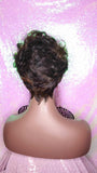 Curly Mohawk Hair Wig Black Auburn Mix Color Curl Glueless Wig Pixie Cut Curl Wig Layered Hair Wig - Beauty Blessings LLC