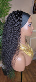 Raw Curly Brazilian Remy Human Hair Headband Wig Deep Wave Long Hair Natural Hair Half Wig Trendy Headband Wig Sexy Girl Hair Wig - Beauty Blessings LLC