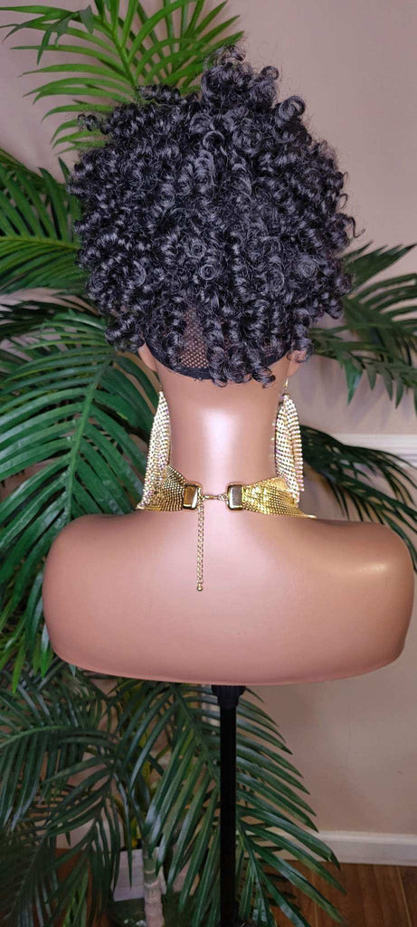 Bang Ponytail Afro Hair Bun and Bang Curly Hair Ponytail 2pc Set Hair Piece Set - Beauty Blessings LLC
