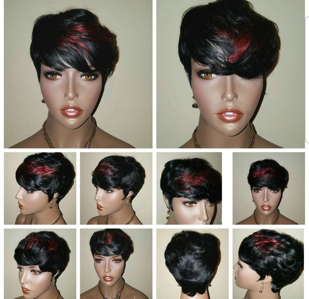 Pixie Short Feathered Cut Remy Human Hair Wig - Beauty Blessing Wigs & Hair Extensions Boutique