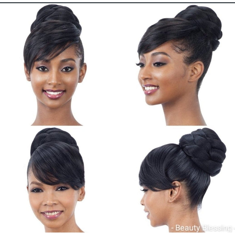 2pcs Hair Ponytail Bun/Swoop Bang Set