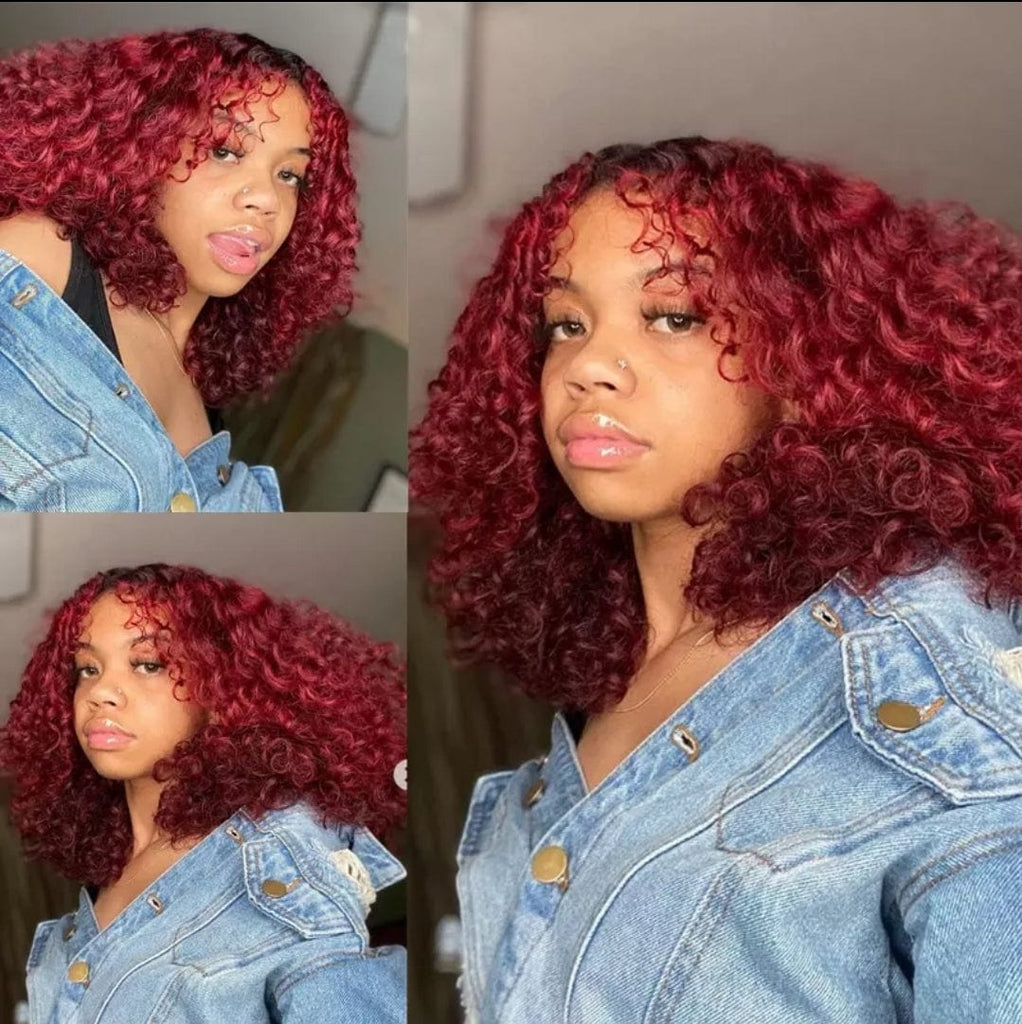 Ombre Wig Brazilian Remy Wavy Short Human Hair Wig 13X6 Deep Part Bob Lace Front Wig Preplucked With Baby Hairs Honey Caramel Blonde - Beauty Blessing Wigs & Hair Extensions Boutique