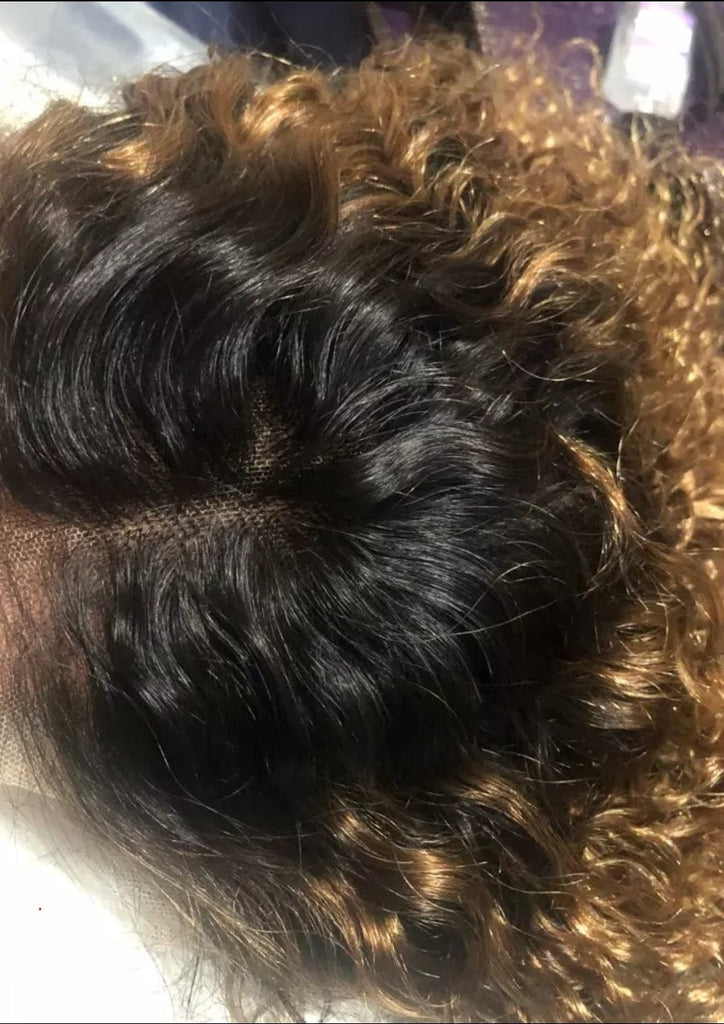 Ombre Wig Brazilian Remy Wavy Short Human Hair Wig 13X6 Deep Part Bob Lace Front Wig Preplucked With Baby Hairs Honey Caramel Blonde - Beauty Blessing Wigs & Hair Extensions Boutique