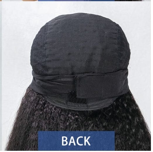 Half Wig Indian Remy 100% Human Hair Coarse Yaki Kinky Straight Half Wig African Hair Headband Wig - Beauty Blessing Wigs & Hair Extensions Boutique