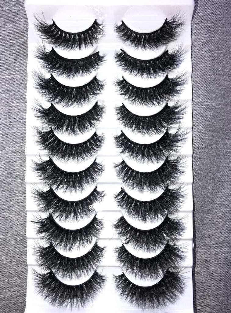 False Lashes Set Beautiful 3D 10 Pair Lashes Fluffy Dramatic Soft New Collection Fur Lashes Handmade - Beauty Blessings LLC