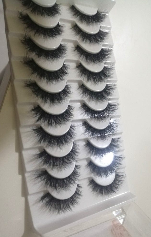 False Lashes Set Beautiful 3D 10 Pair Lashes Fluffy Dramatic Soft New Collection Fur Lashes Handmade - Beauty Blessings LLC