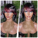 Short Bob 100% Human Hair Brazilian Remy Short Hair  Straight Bob Hairstyle Layered Hair Bob Wig with Bangs - Beauty Blessing Wigs & Hair Extensions Boutique
