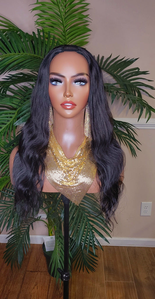 U-Part Wig Body Wave Natural Hairstyle Peruvian Remy Human Hair Wig 170% Density - Beauty Blessings LLC