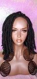 Spring Twist Bob Lace Wig Kinky Twist Braid Hair Lace Front Wig Flexible Parting Bob Lace Wig Layered African Twist Short Hair Premium Fiber Hair - Beauty Blessing Wigs & Hair Extensions Boutique