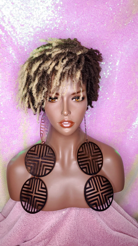 Afrocentric Short Dread Locks Coily Hair Premium Fiber Wig - Beauty Blessing Wigs & Hair Extensions Boutique