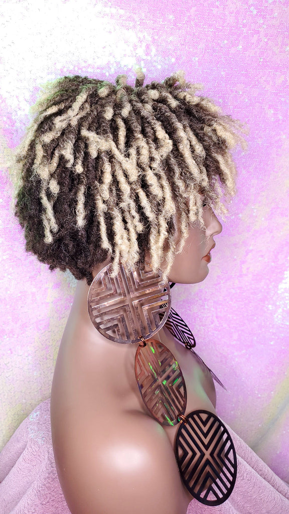 Afrocentric Short Dread Locks Coily Hair Premium Fiber Wig - Beauty Blessing Wigs & Hair Extensions Boutique