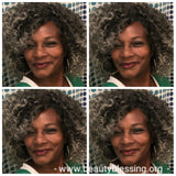 Curly Kinky Afro Spiral Curl Wig Big Gray Hair Premium Fiber Wig