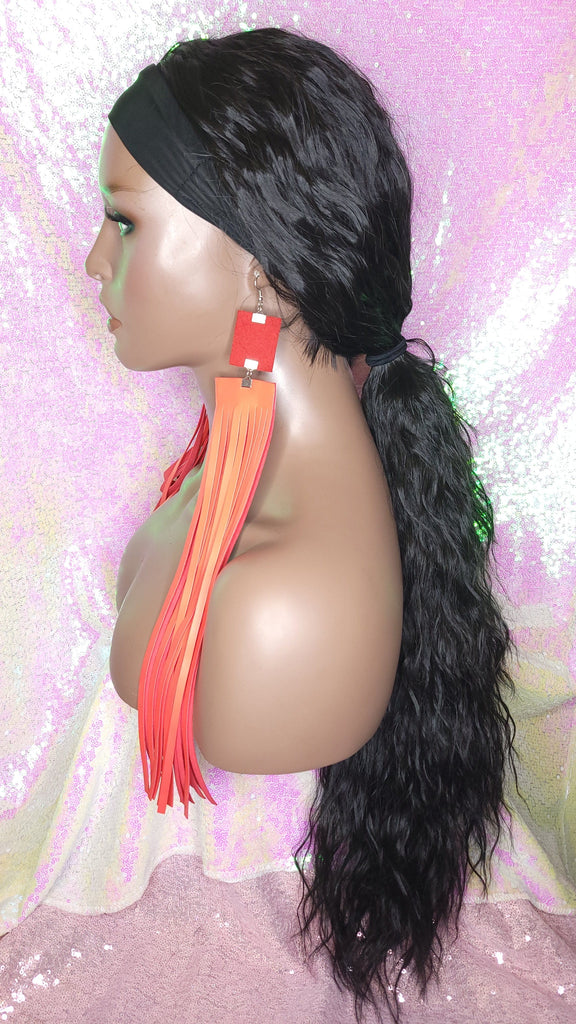 Head band Wig Beach Wave Loose Wave Natural Hair Half Wig Hair Wrap Trendy Headband Wig Summer Girl Hair Wig - Beauty Blessing Wigs & Hair Extensions Boutique