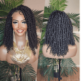 Spring Twist Passion Twist Kinky Twist Lace Wig Braid Hair Lace Front Wig Flexible Parting Bob Lace Wig Layered African Twist Short Hair Glueless Wig - Beauty Blessing Wigs & Hair Extensions Boutique