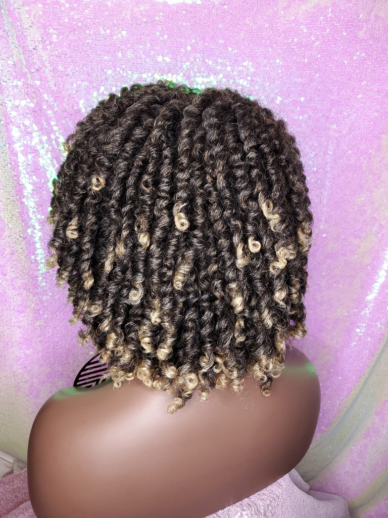 Large Afro Coil Kinky Twist Hair Brown Blonde Twist Natural Wig Bantu Knots Hairstyle  - Beauty Blessing Wigs & Hair Extensions Boutique
