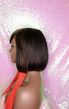 Bob Brazilian Remy Human Hair Remy Short Hair Bob Style Swoop Bang Wig Full Cap Wig - Beauty Blessing Wigs & Hair Extensions Boutique