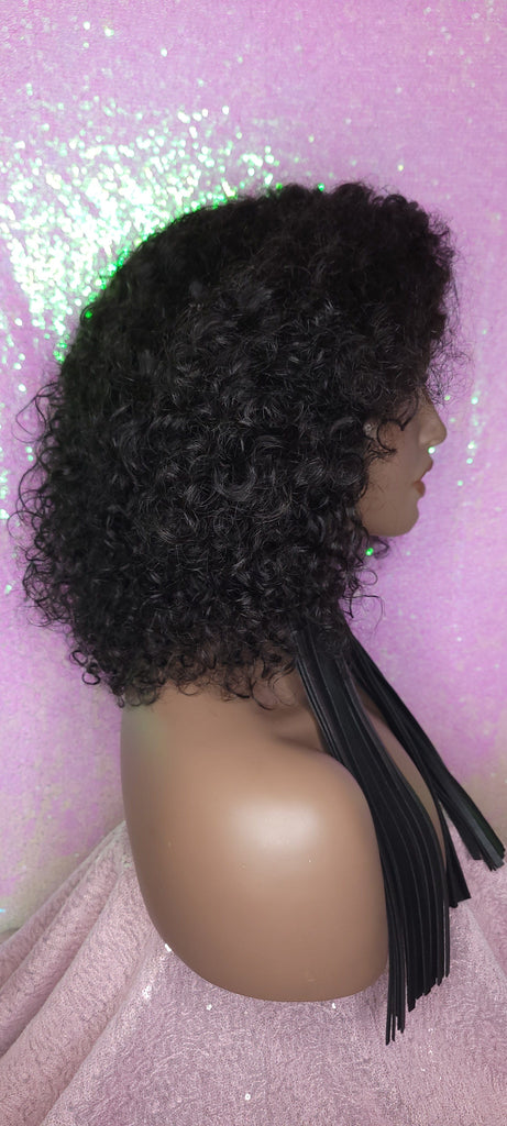 Jerry Curl Bob Brazilian Remy 100% Human Hair Lace Front Wig 4×4 Flexible Parting Bob Hair Bohemian Curly Wig - Beauty Blessing Wigs & Hair Extensions Boutique