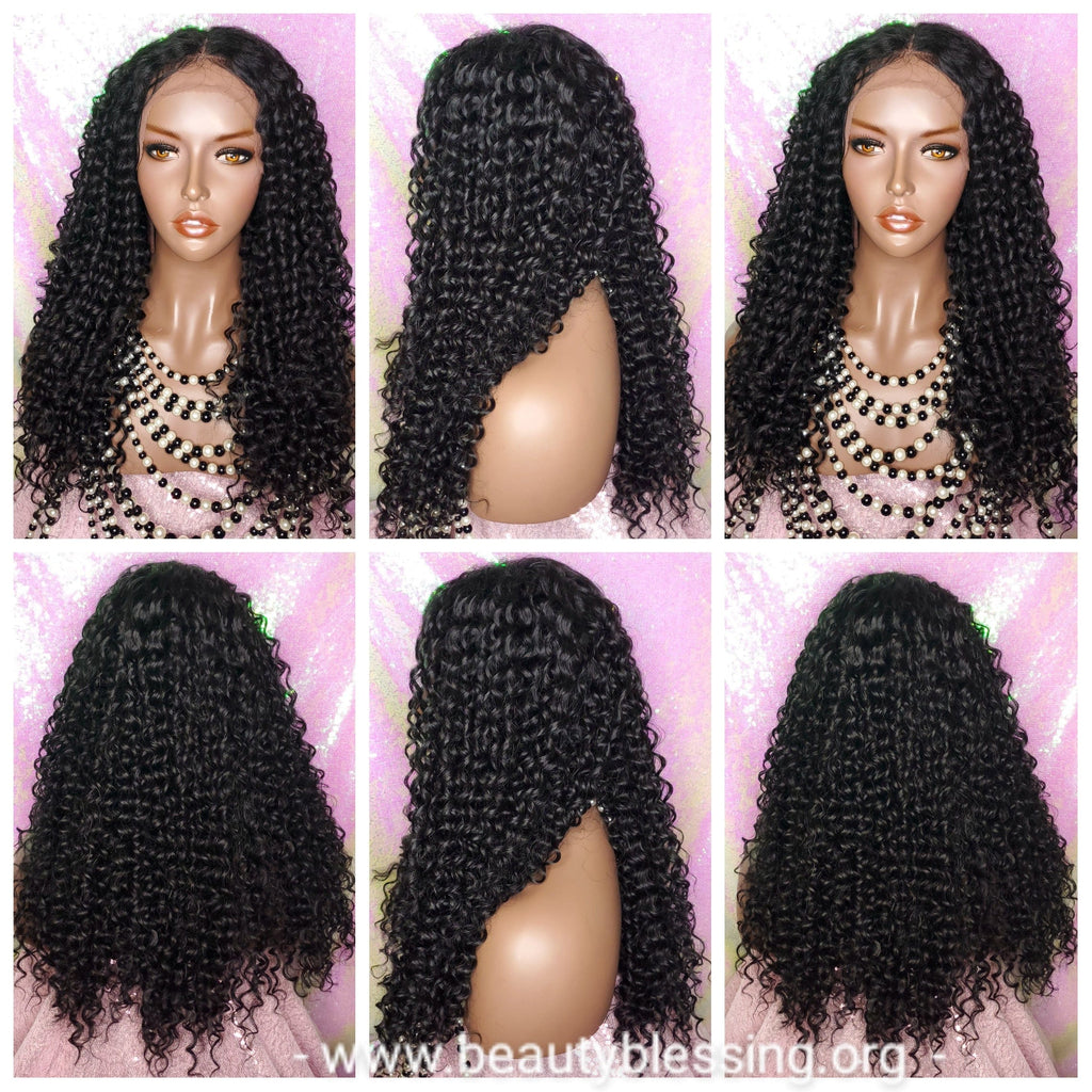 Glueless Wig Water Wave Deep Wave Natural Wave Hair Lace Front Wig Preplucked Lace Front Wig Premium Fiber Hair - Beauty Blessing Wigs & Hair Extensions Boutique