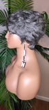 Salt and Pepper Gray Hair Pixie Cut Brazilian Remy Human Hair Fashion Beauty Gray Hair Wig - Beauty Blessings LLC
