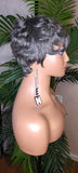 Salt and Pepper Gray Hair Pixie Cut Brazilian Remy Human Hair Fashion Beauty Gray Hair Wig - Beauty Blessings LLC